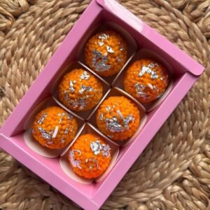 Laddu Candle Set of 6 | Motichur Mithai Candles for Diwali Decoration & Gifting | Unique Indian Sweets Soy Wax Candle Gift for Festivals