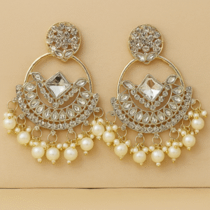 Stylish  Kundan & Pearl Earrings for Women & Girls – Traditional Wedding & Party Jewelry