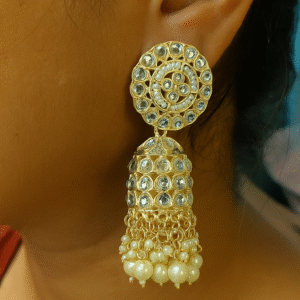 Traditional Kundan & Pearls Jhumka Earring For Girls & Women
