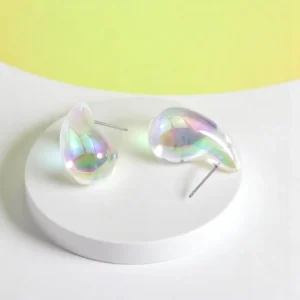 Water Drop Transparent Earrings | Crystal Drop Earrings for Girls & Women – Lightweight Fashion Jewelry