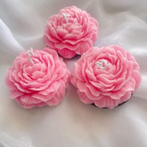 Peony Flower Scented Candle Rose Fragrance Decorative Soy Wax Candle for Gifting, Home Décor & Festivals Pack Of (4)