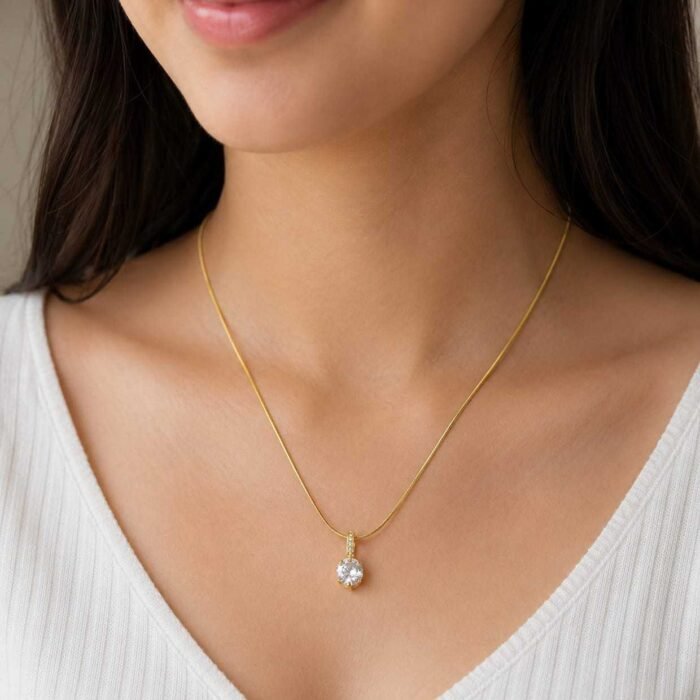 18k gold plated ad stone necklace 18k gold plated ad stone pendent in new delhi paharganj