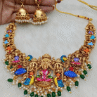 Antique Gold Temple Jewellery Necklace