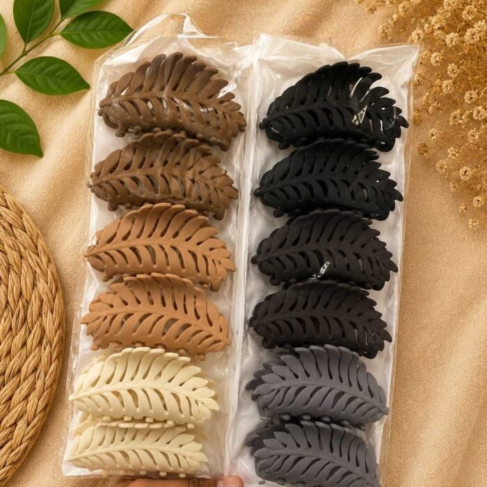 Leaf-Shaped Matte Claw Clips leaf claw clip