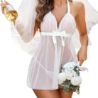 White Net Bridal Babydoll Nightwear