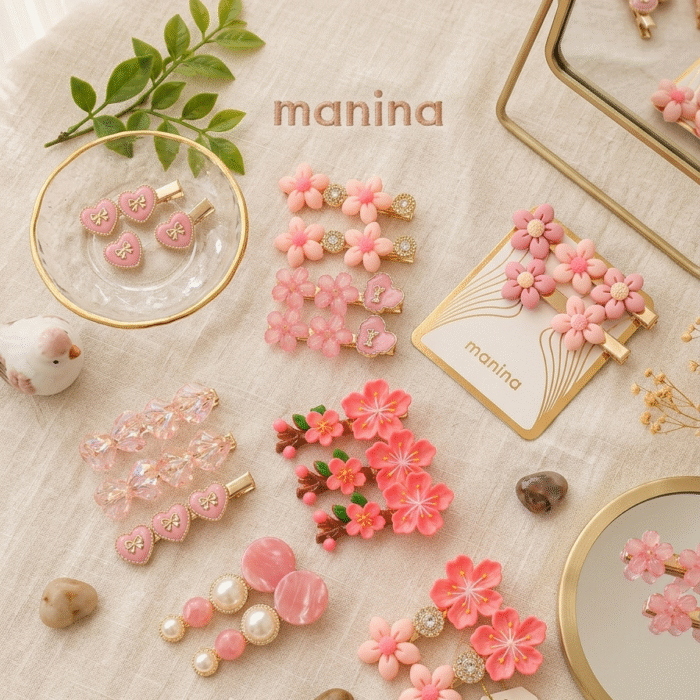 Pastel Pink Hair Clips aesthetic pack is every girl's favorite styling companion.