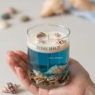 ocean breeze jar candle with wooden lid