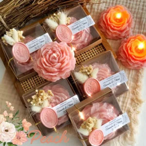 Peony floral candles